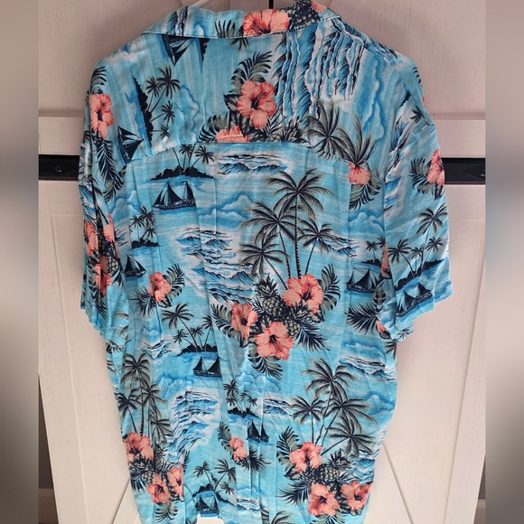 George Blue and Orange Hawaiian Shirt - Picture 4 of 4